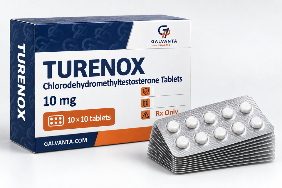 Chlorodehydromethyltestosterone packaging.