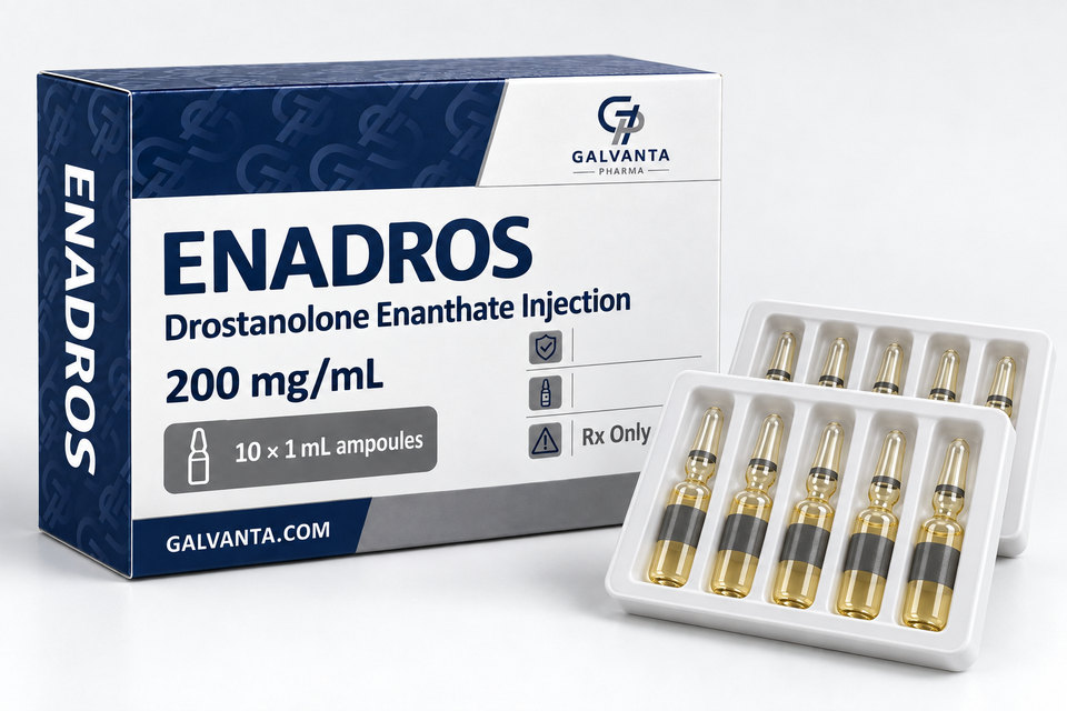 Drostanolone Enanthate packaging.