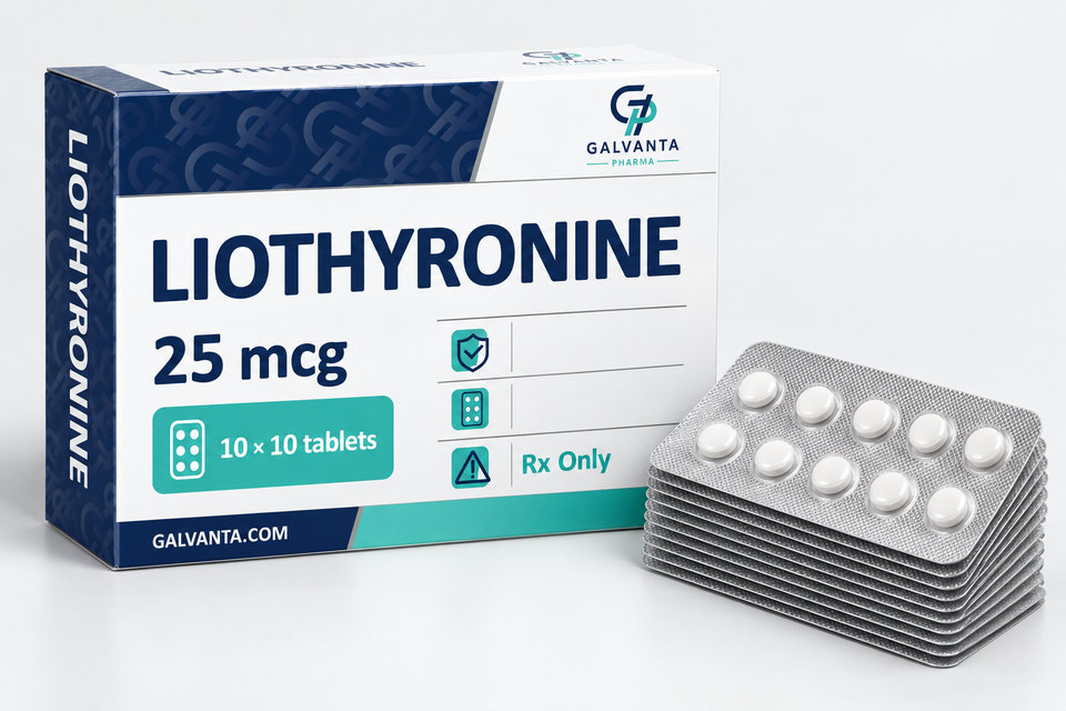 Liothyronine packaging.