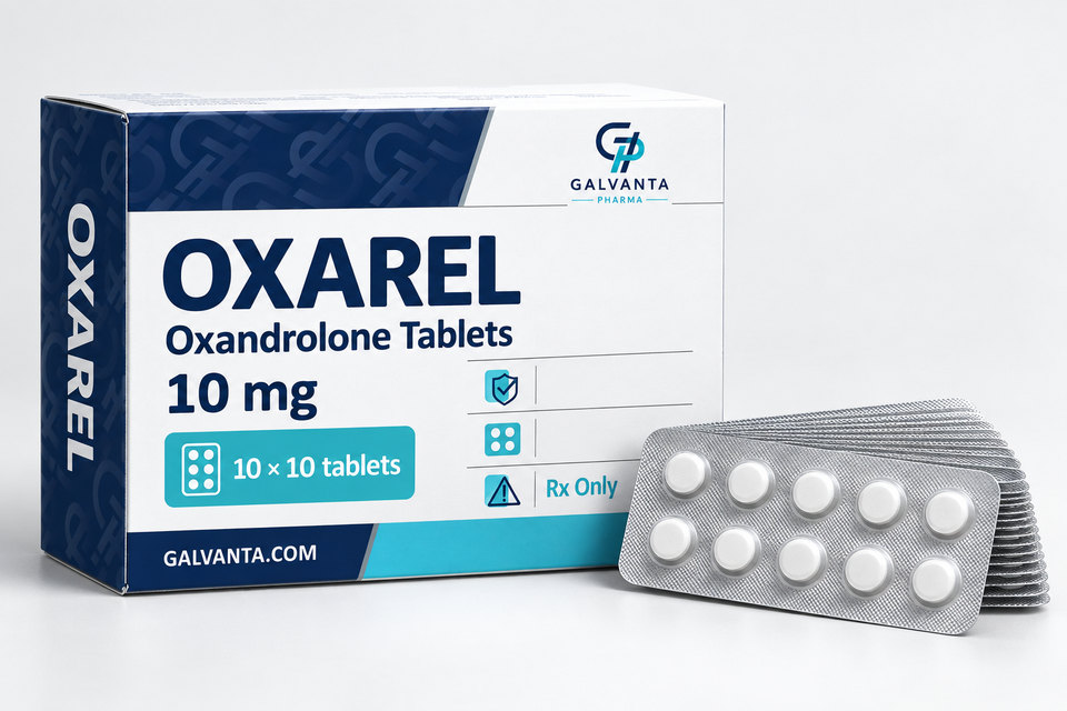 Oxandrolone 10 mg tablet packaging.