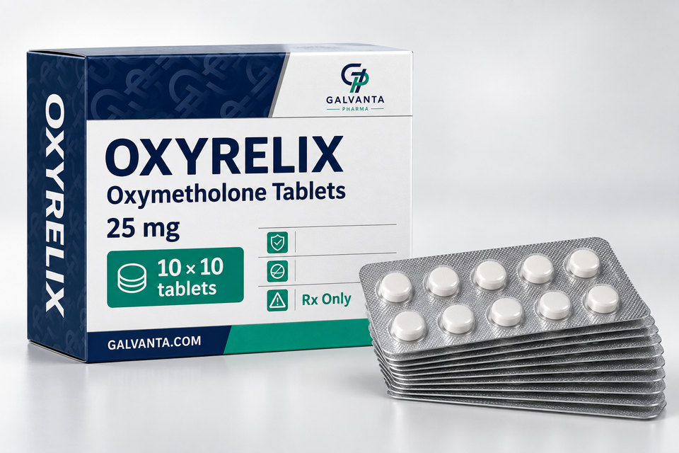 Oxymetholone packaging.