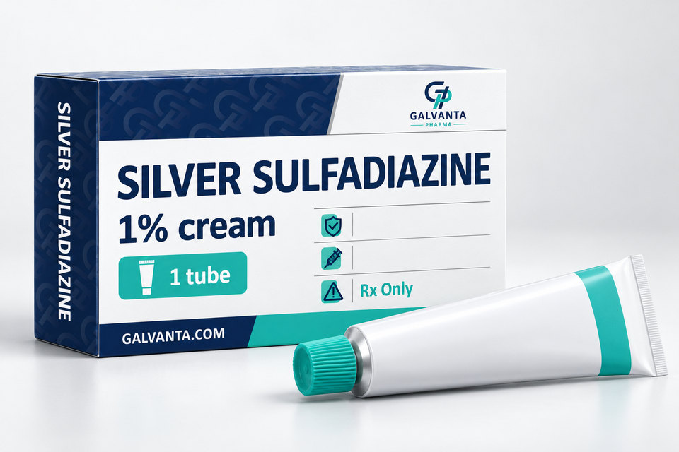 Silver Sulfadiazine cream packaging.