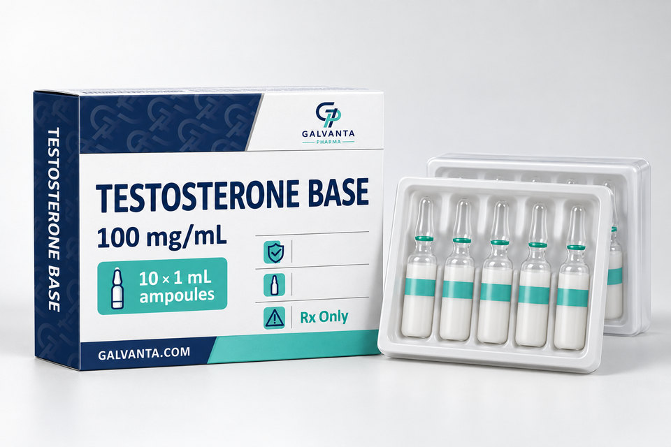 Testosterone Base suspension packaging.