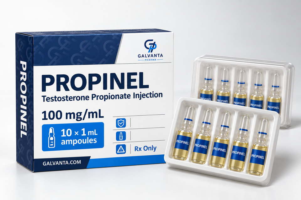 Testosterone Propionate packaging.