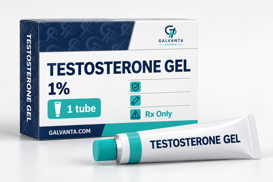 ការវេចខ្ចប់ជែល Testosterone។