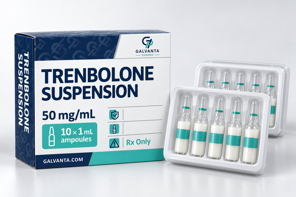 Trenbolone suspension packaging.