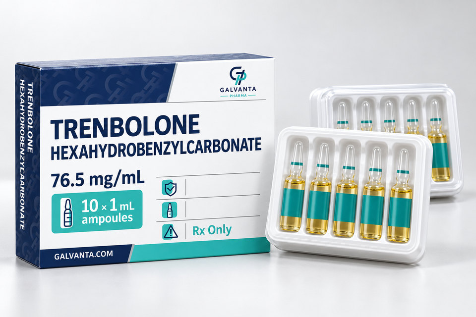 Trenbolone Hexahydrobenzylcarbonate packaging.